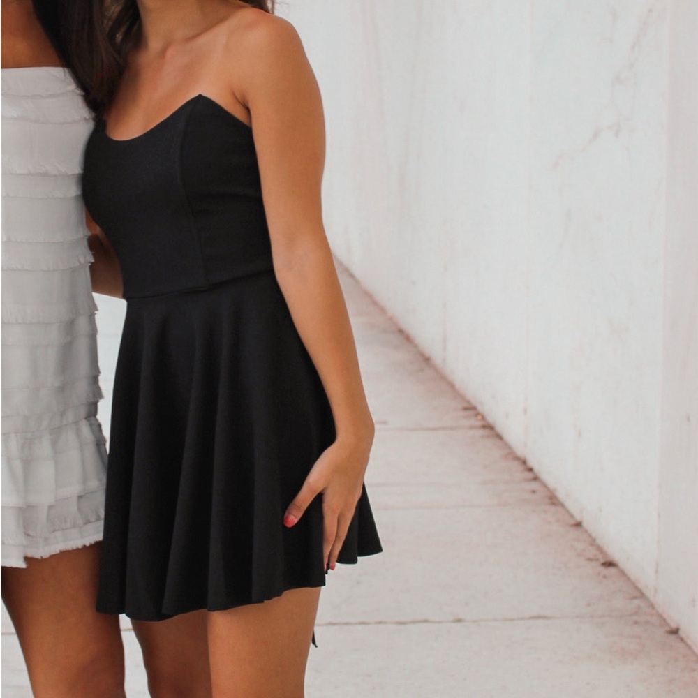 Black Strapless Mini Dress